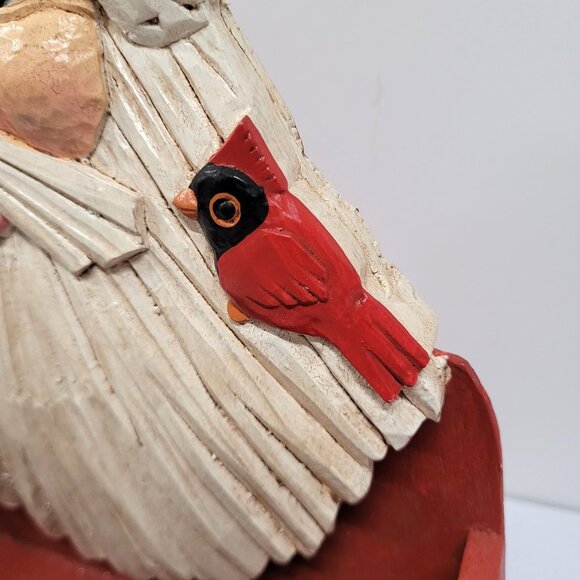 Midwest Of Cannon Falls Handcrafted Wood Folk Art Santa Hanging Card Box - Picture 4 of 8